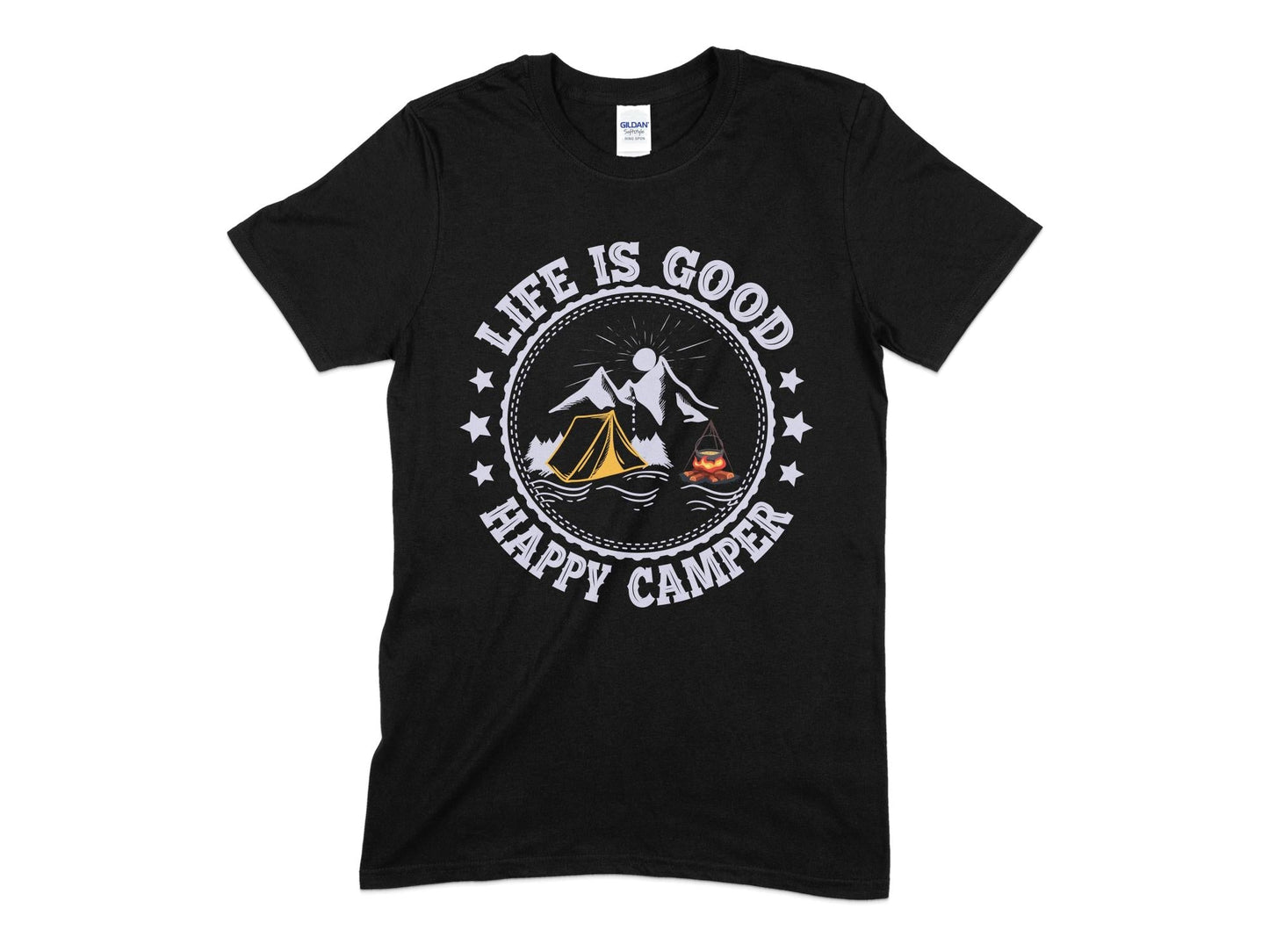 Life is good happy camper hiking t-shirt - Premium t-shirt from MyDesigns - Just $19.95! Shop now at Lees Krazy Teez