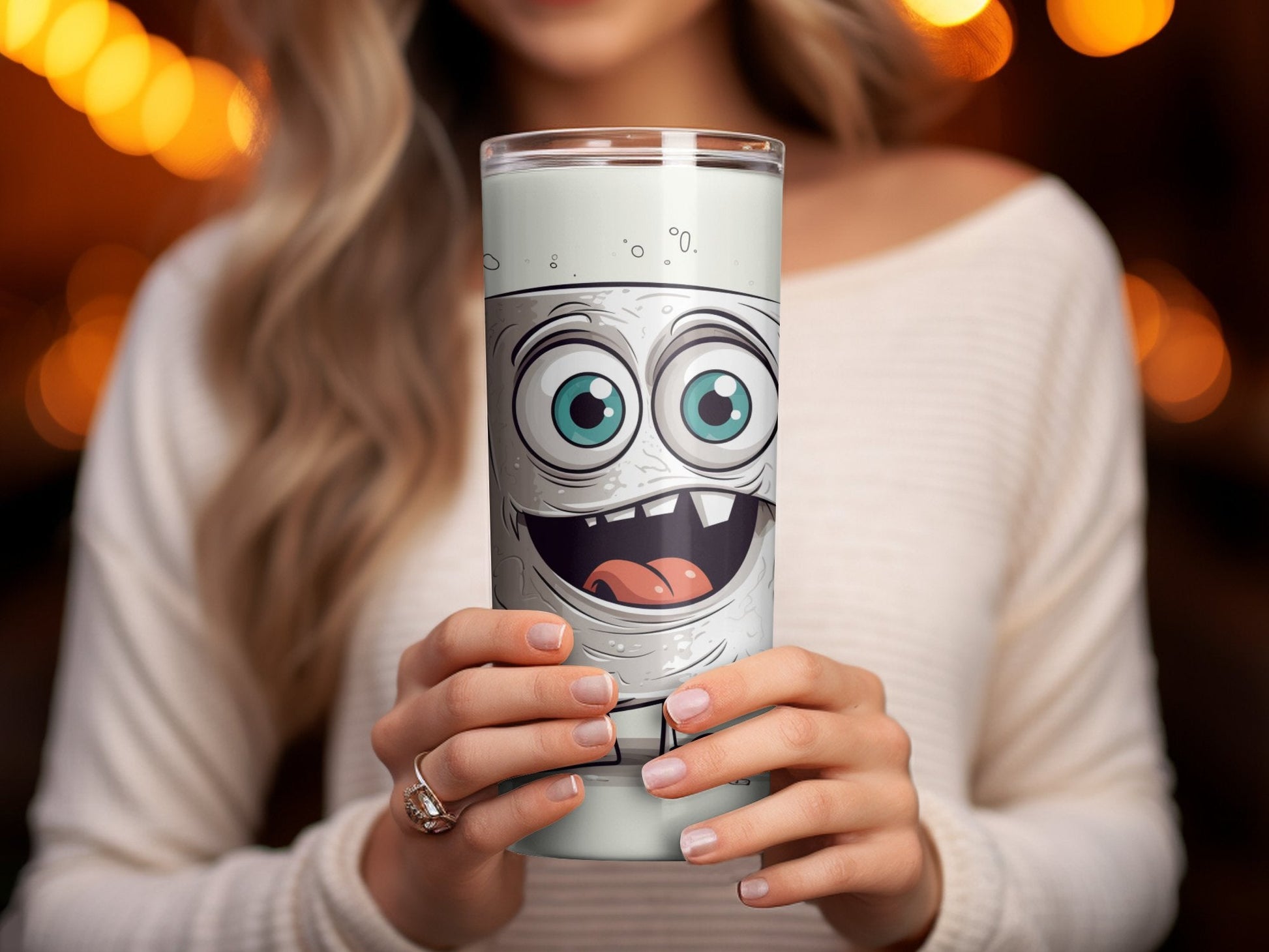 3d toilet paper smiling and laughing 20oz skinny tumbler - Premium tumbler from MyDesigns - Just $29.95! Shop now at Lees Krazy Teez