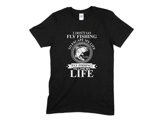 I don't go fly fishing fly fishing to live my life t-shirt - Premium t-shirt from MyDesigns - Just $19.95! Shop now at Lees Krazy Teez
