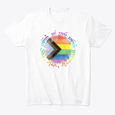 She Her Hobbit Lgbtq pride unisex t-shirt - Premium t-shirt from MyDesigns - Just $16.95! Shop now at Lees Krazy Teez