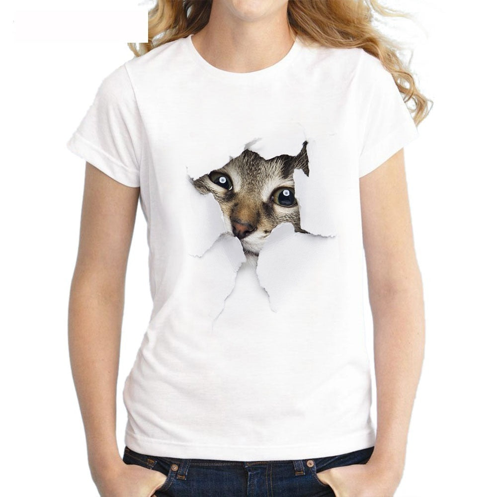 3D cat Print Casual graphic - Women's Animal t-shirt - Premium t-shirt from eprolo - Just $19.95! Shop now at Lees Krazy Teez