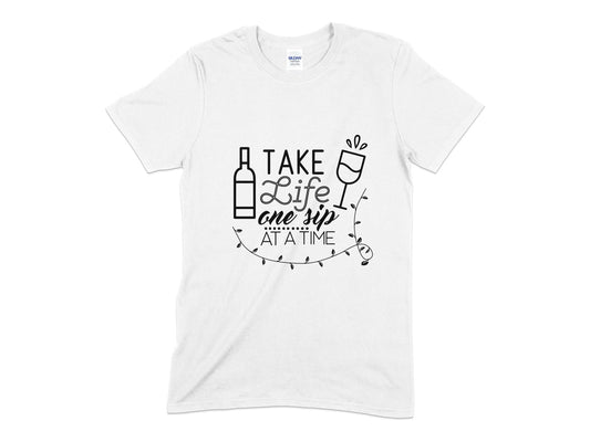 Take life one sip at at time t-shirt - Premium t-shirt from MyDesigns - Just $19.95! Shop now at Lees Krazy Teez
