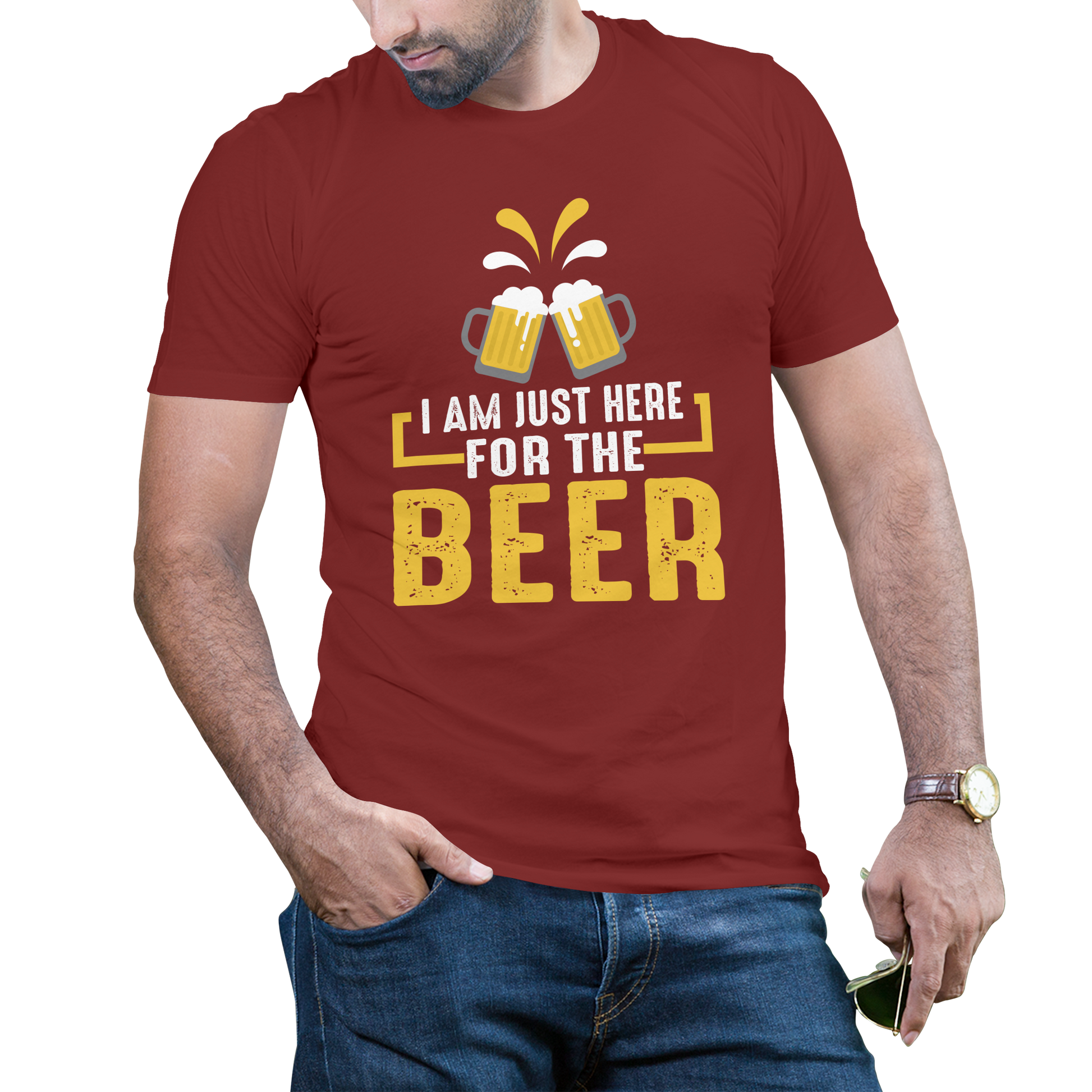 I am just here for the beer drinking Men's t-shirt - Premium t-shirt from Lees Krazy Teez - Just $19.95! Shop now at Lees Krazy Teez