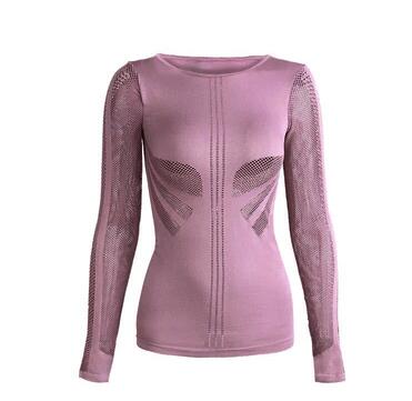 Women's Sexy Long-Sleeve Seamless Fitness T-Shirt for Bodybuilding and Running - Premium t-shirt from eprolo - Just $24.95! Shop now at Lees Krazy Teez