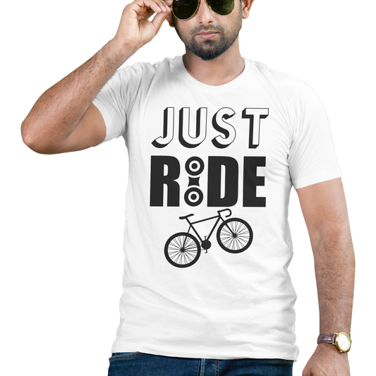 Just Ride bicycle t-shirt - Premium t-shirt from MyDesigns - Just $19.95! Shop now at Lees Krazy Teez