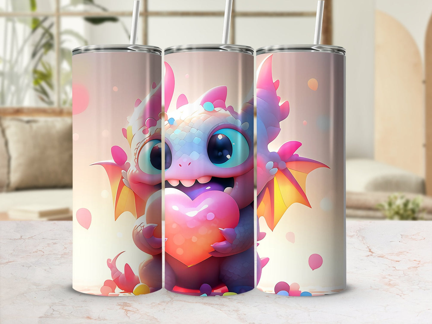 Cute monster holding heart tumbler wrap 20oz skinny tumbler - Premium tumbler from MyDesigns - Just $26.95! Shop now at Lees Krazy Teez