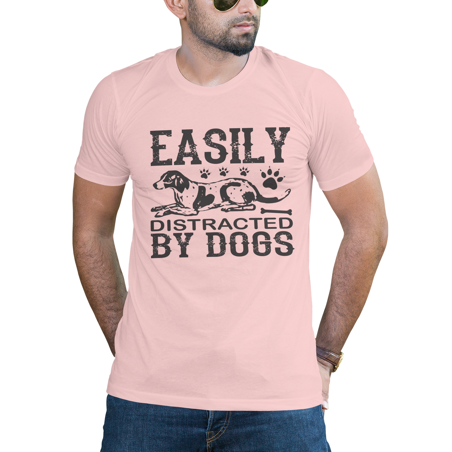 Easily distracted by dogs t-shirt - Premium t-shirt from MyDesigns - Just $19.95! Shop now at Lees Krazy Teez