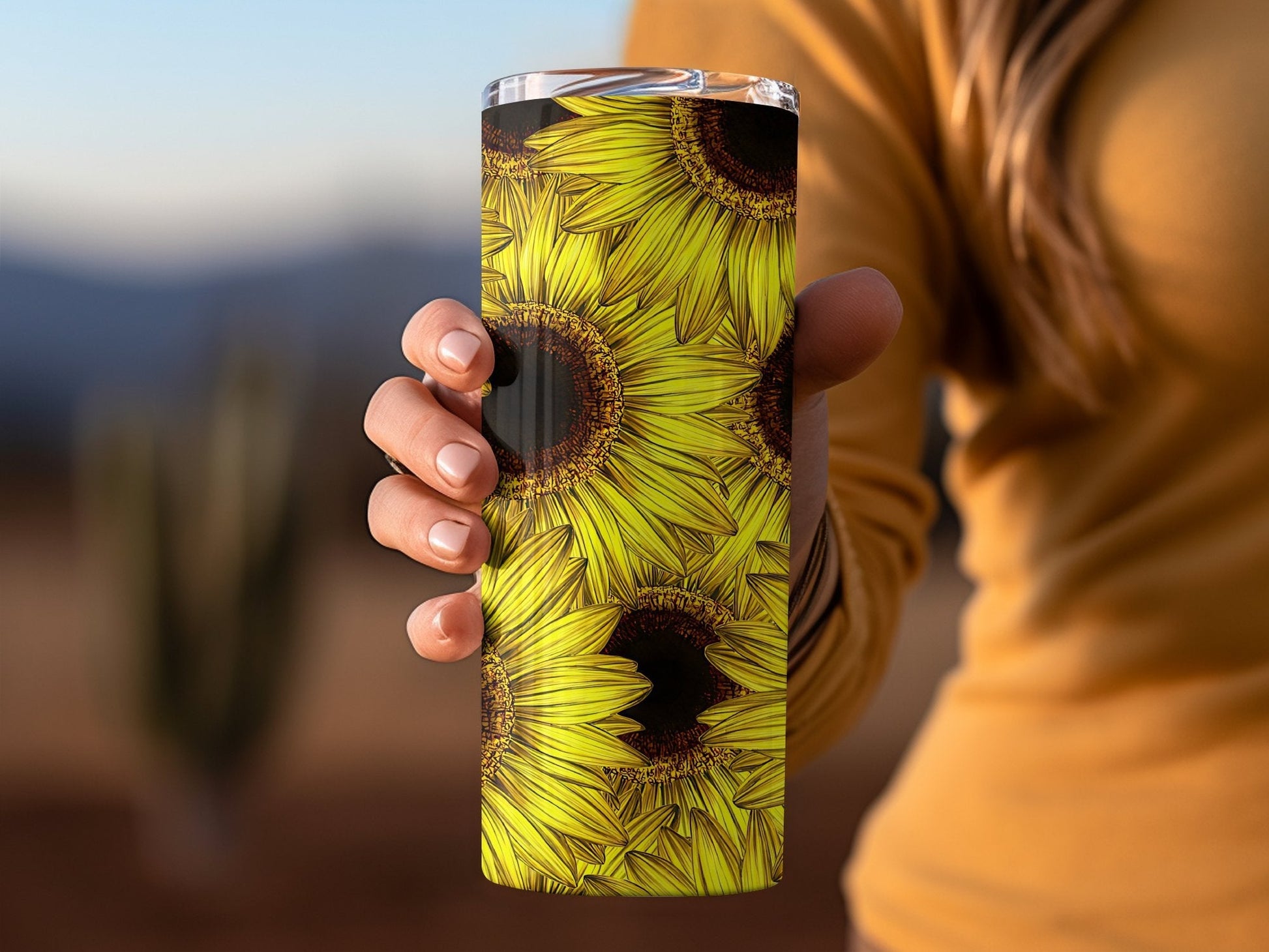 Sunflower 3d sublimation 20oz skinny sublimation tumbler - Premium tumbler from MyDesigns - Just $29.95! Shop now at Lees Krazy Teez