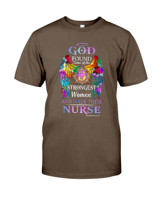 God found strongest Women nurse Women's t-shirt - Premium t-shirt from MyDesigns - Just $19.95! Shop now at Lees Krazy Teez