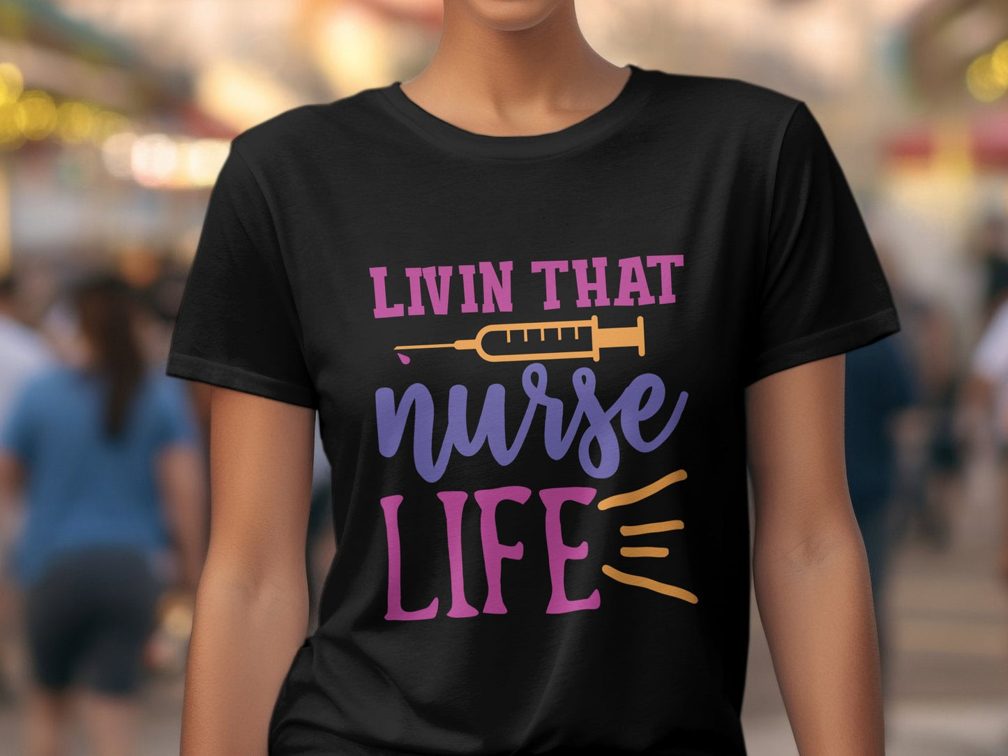 Livin that nurse life awesome Women's tee - Premium t-shirt from MyDesigns - Just $21.95! Shop now at Lees Krazy Teez