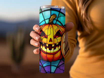 3d laughing pumpkin 20oz skinny Halloween tumbler - Premium tumbler from MyDesigns - Just $29.95! Shop now at Lees Krazy Teez