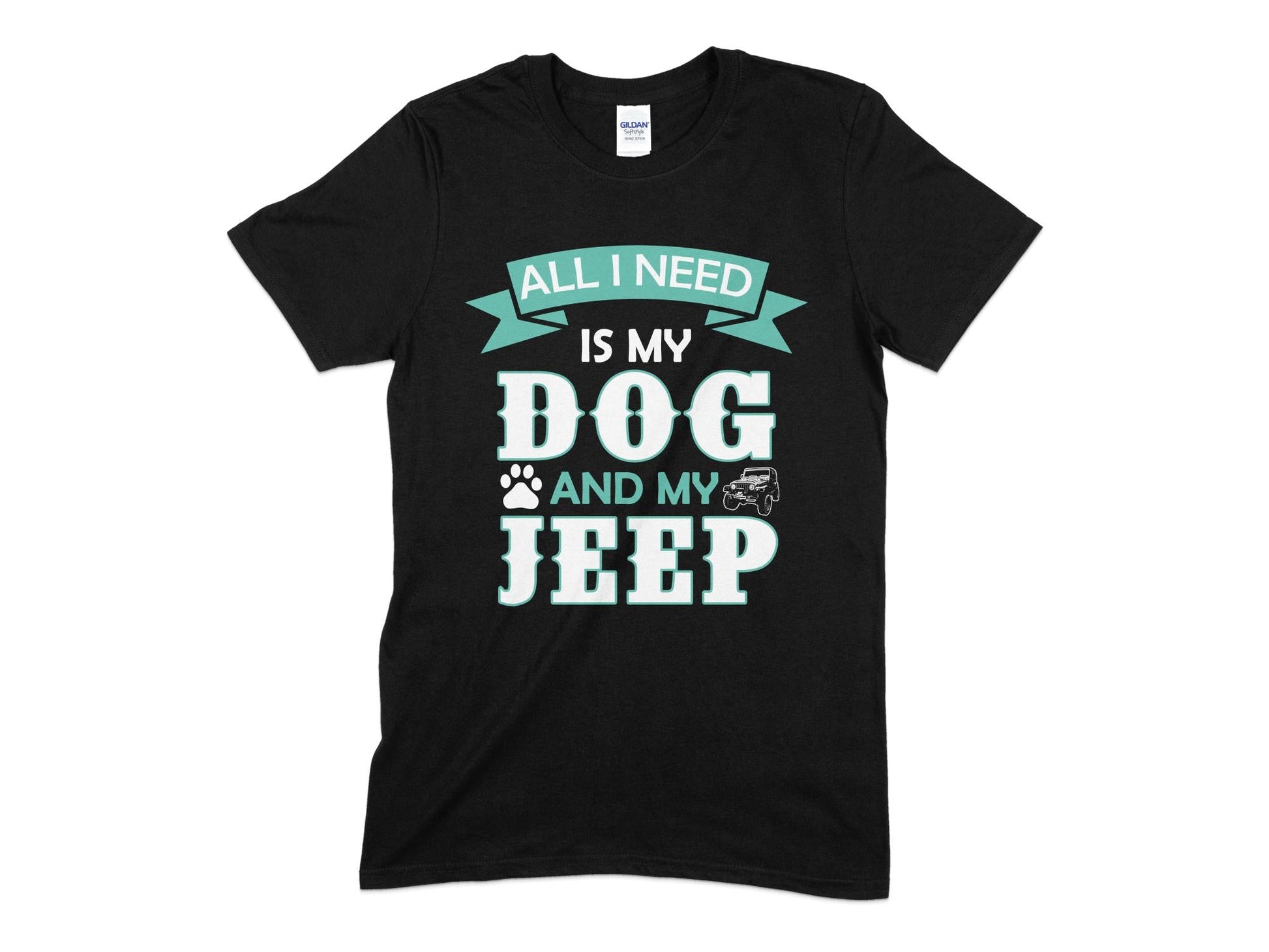All i need is my dog and my jeep Men's t-shirt - Premium t-shirt from MyDesigns - Just $19.95! Shop now at Lees Krazy Teez