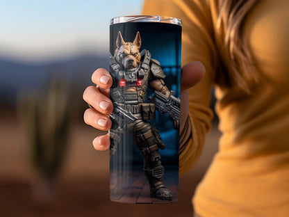 3d future soldier dog 20oz skinny tumbler - Premium tumbler from MyDesigns - Just $29.95! Shop now at Lees Krazy Teez