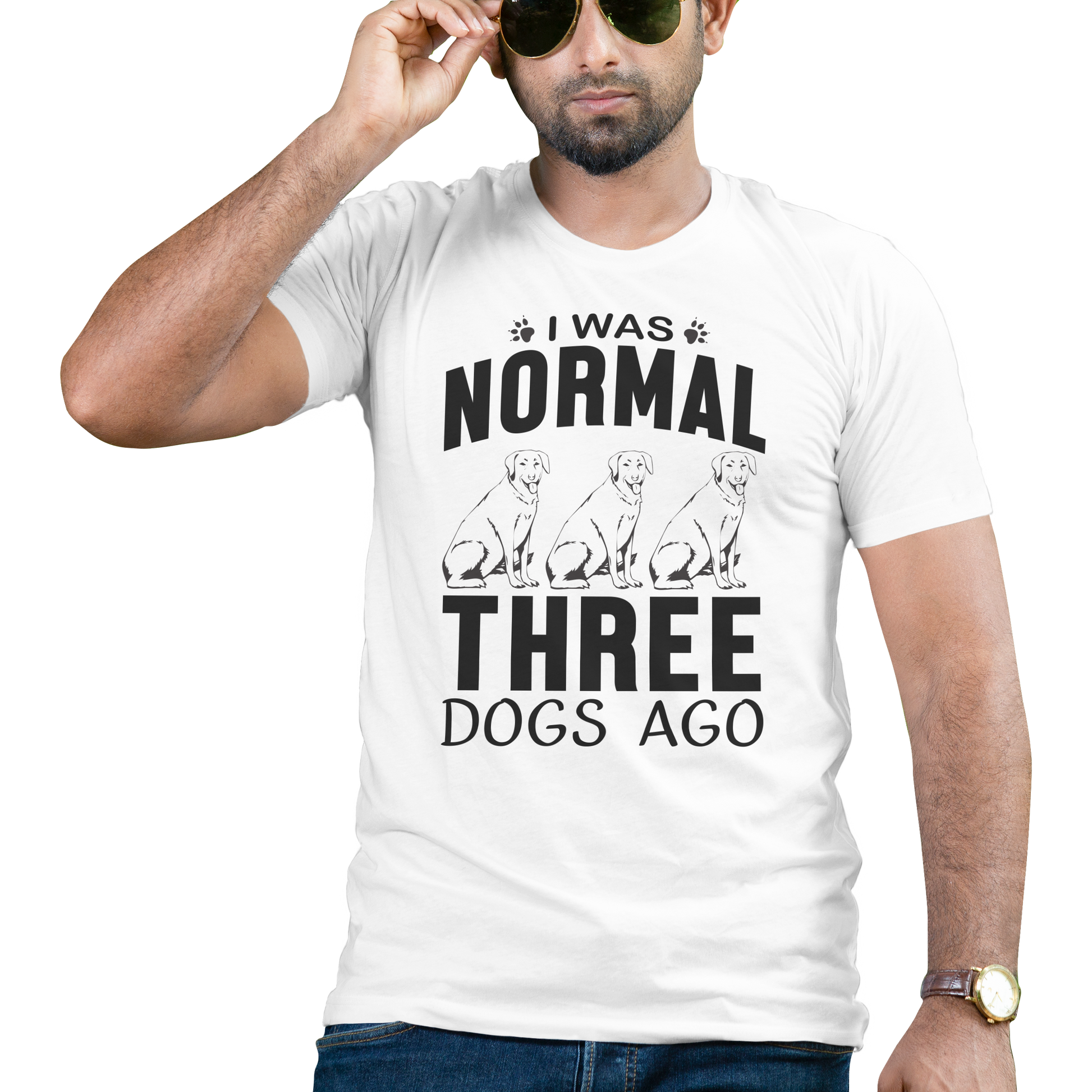 I was normal three dogs ago t-shirt - Premium t-shirt from MyDesigns - Just $19.95! Shop now at Lees Krazy Teez