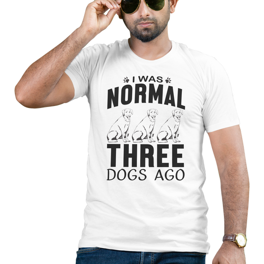 I was normal three dogs ago t-shirt - Premium t-shirt from MyDesigns - Just $19.95! Shop now at Lees Krazy Teez