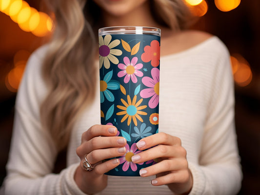 3d seamless flower pattern skinny tumbler wrap - Premium tumbler from MyDesigns - Just $29.95! Shop now at Lees Krazy Teez