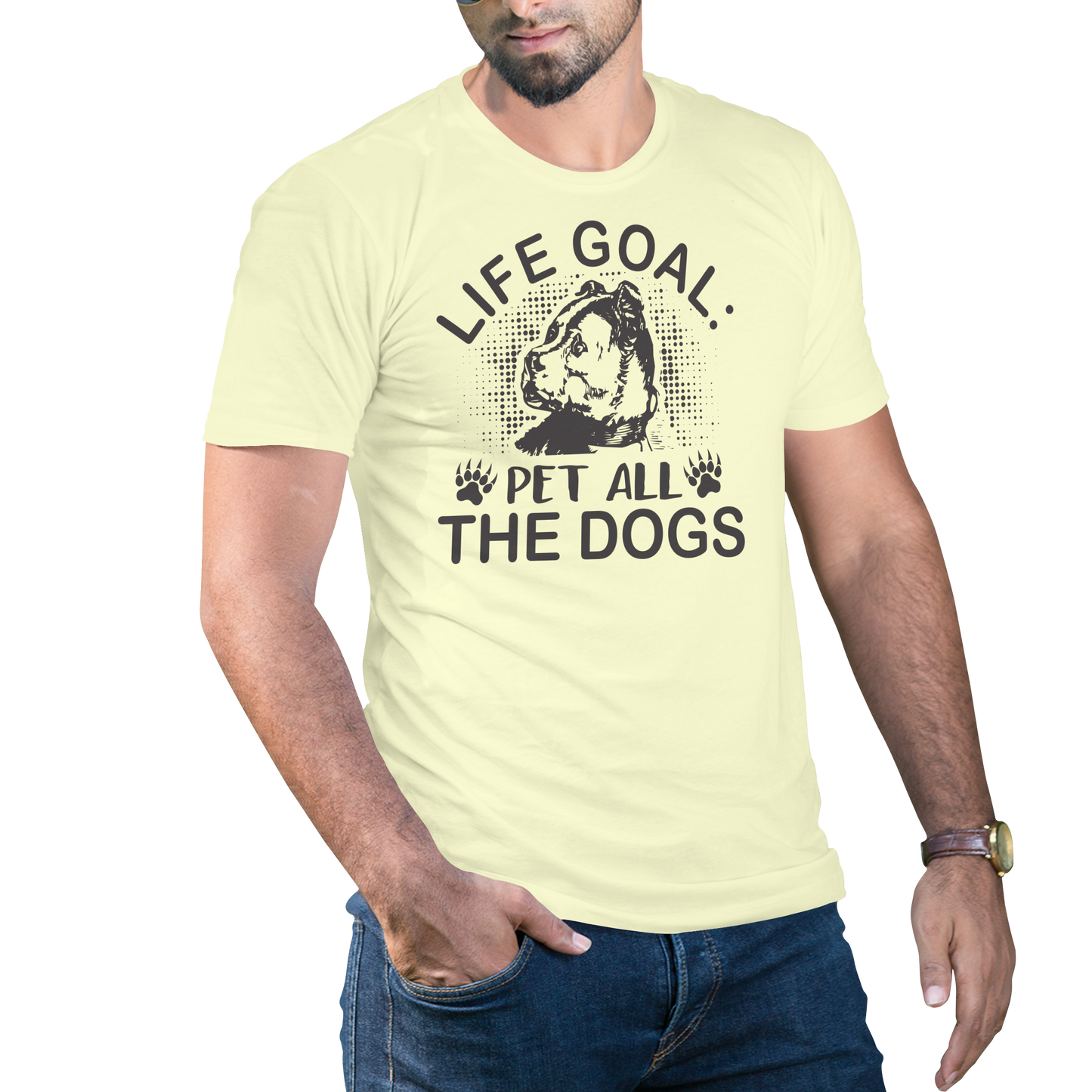 Life goal pet all the dogs t-shirt - Premium t-shirt from MyDesigns - Just $16.95! Shop now at Lees Krazy Teez