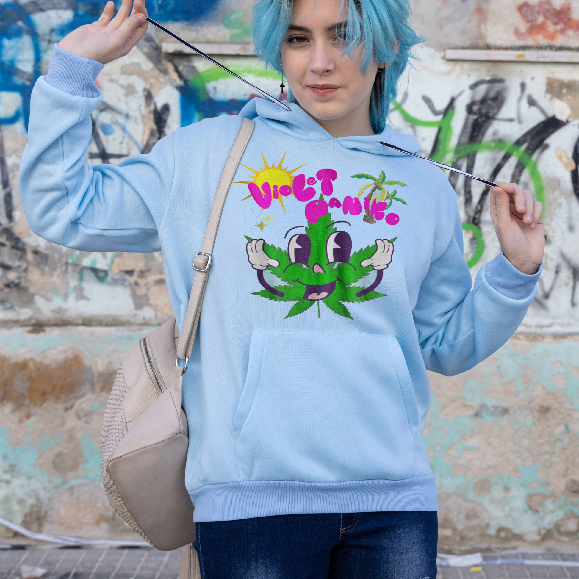 Violet paniko 420 weed Women's Hoodie - Premium Hoodie from MyDesigns - Just $39.95! Shop now at Lees Krazy Teez