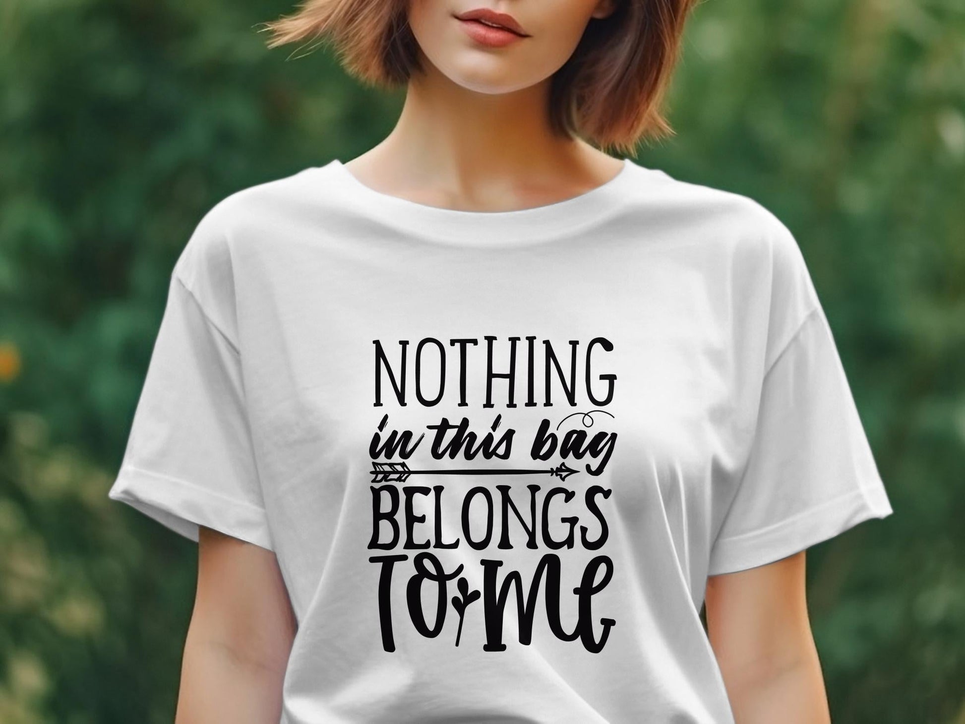 nothing in this bag belongs to me Women's awesome t-shirt - Premium t-shirt from MyDesigns - Just $21.95! Shop now at Lees Krazy Teez