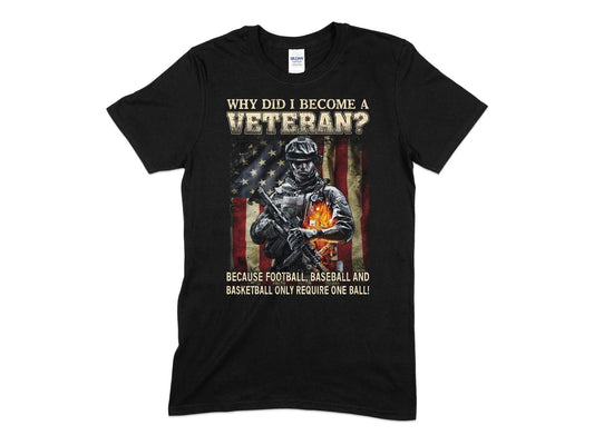 Why did i become a veteran mens t-shirt - Premium t-shirt from MyDesigns - Just $17.95! Shop now at Lees Krazy Teez