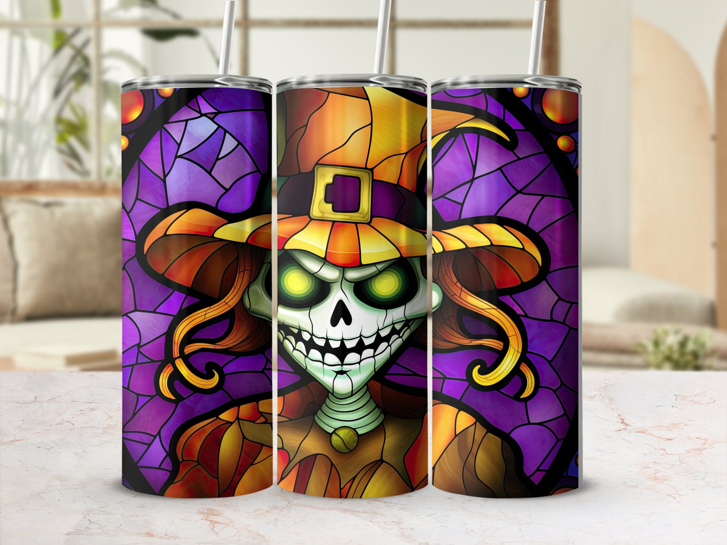 3d witch skull evil horror 20oz skinny tumbler - Premium tumbler from MyDesigns - Just $29.95! Shop now at Lees Krazy Teez