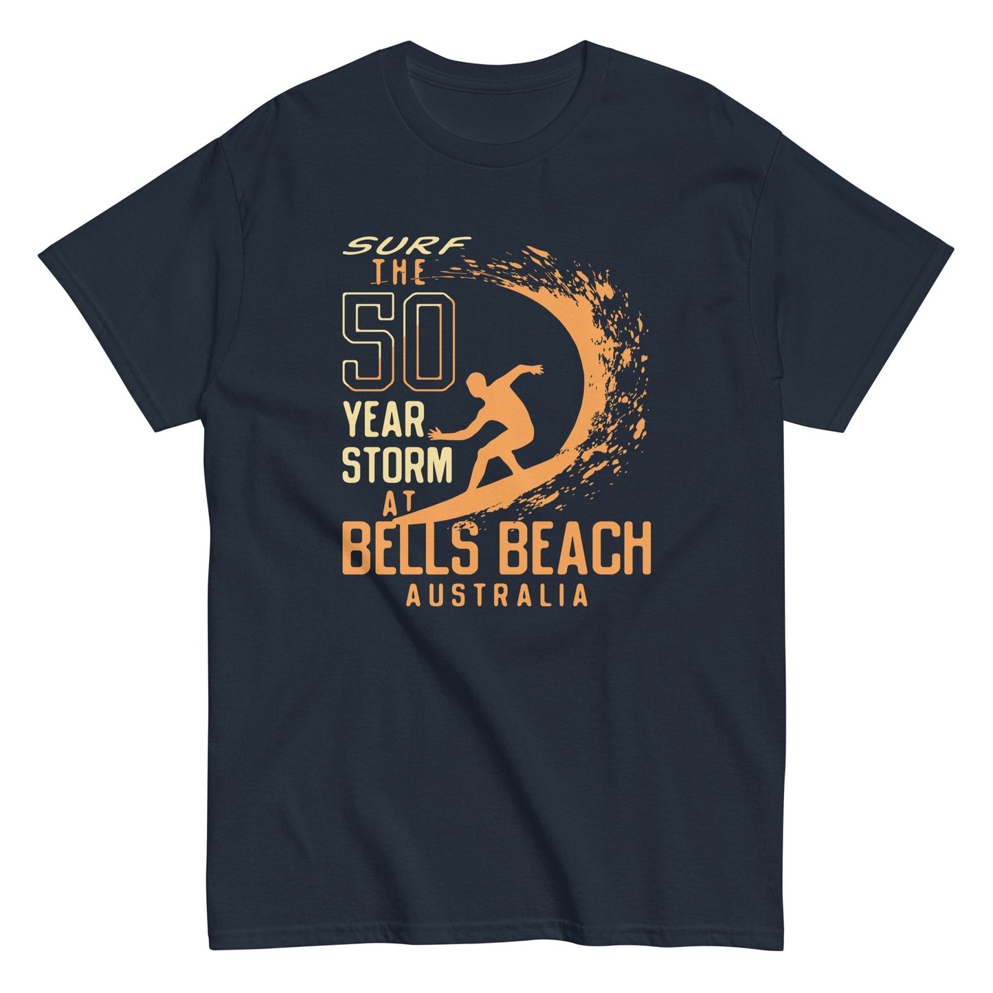 Surf the 50 year storm at bells beach t-shirt - Premium t-shirt from MyDesigns - Just $19.95! Shop now at Lees Krazy Teez