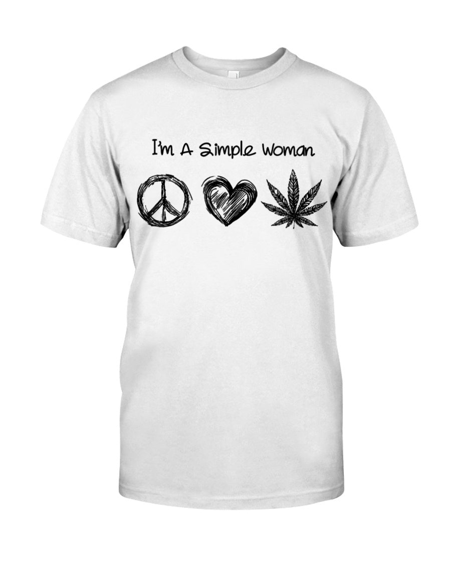 I'm a simple woman peace love weed 420 Women's t-shirt - Premium t-shirt from MyDesigns - Just $16.95! Shop now at Lees Krazy Teez