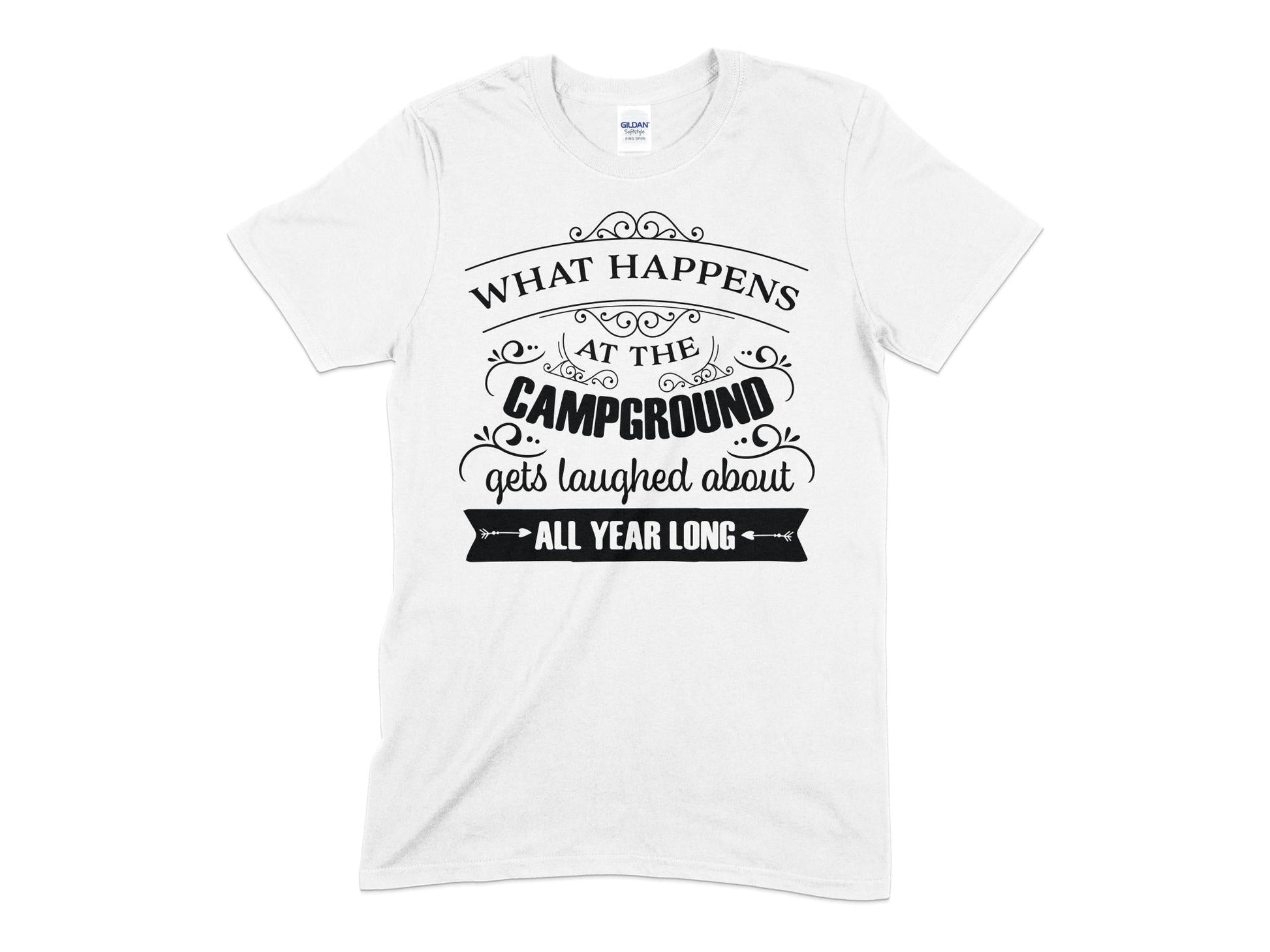 What Happens At The Campground gets laughed about all year long - Premium t-shirt from MyDesigns - Just $19.95! Shop now at Lees Krazy Teez