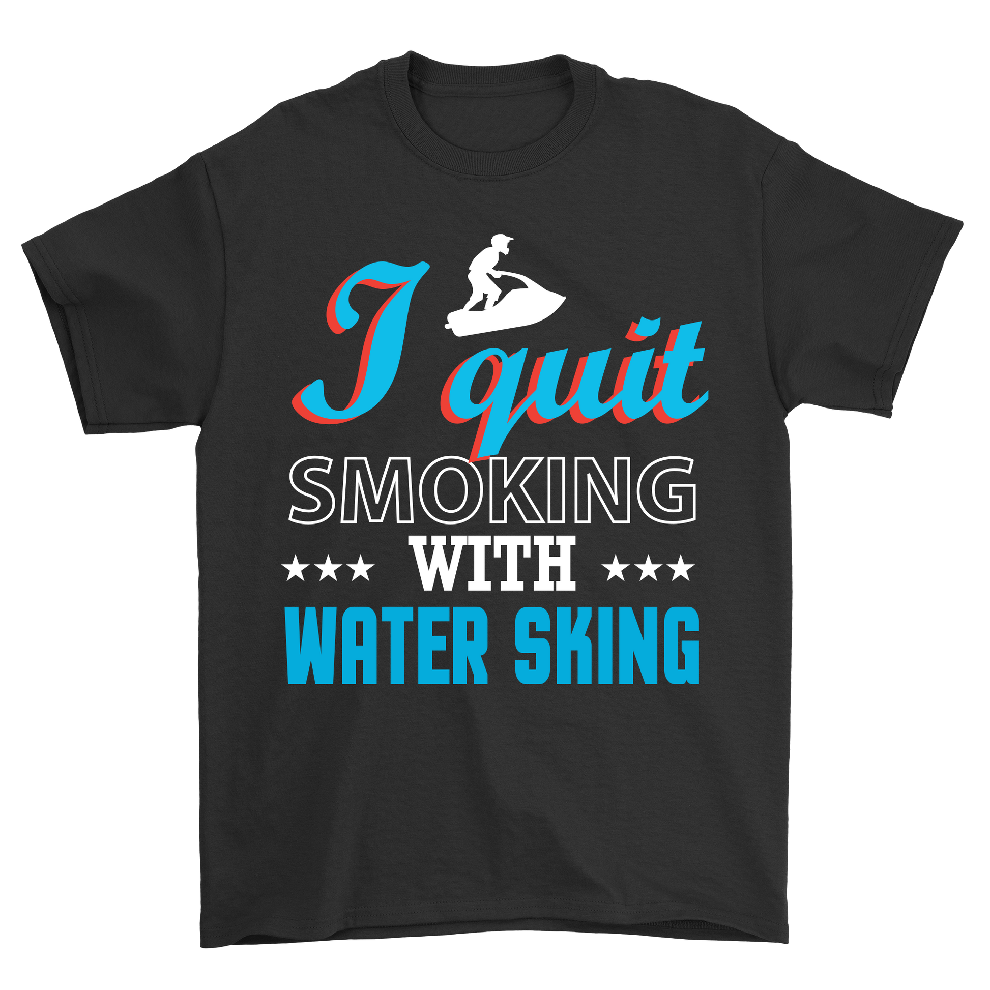 I quit smoking with water sking t-shirt - Premium t-shirt from MyDesigns - Just $19.95! Shop now at Lees Krazy Teez