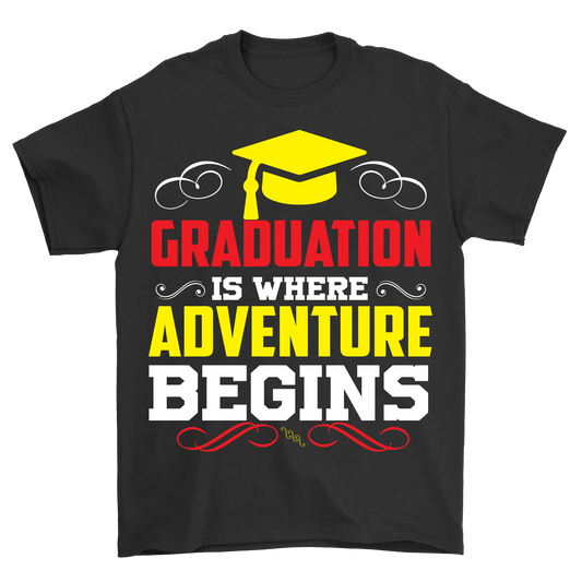 Graduation is where adventure beings t-shirt - Premium t-shirt from MyDesigns - Just $19.95! Shop now at Lees Krazy Teez