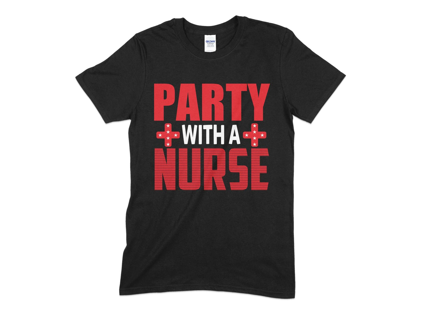 Party with a nurse mens womens unisex t-shirt - Premium t-shirt from MyDesigns - Just $19.95! Shop now at Lees Krazy Teez