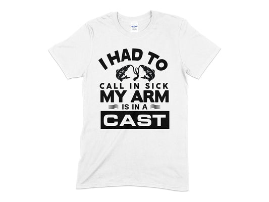 I had to call in sick my arm in in a cast t-shirt - Premium t-shirt from MyDesigns - Just $21.95! Shop now at Lees Krazy Teez