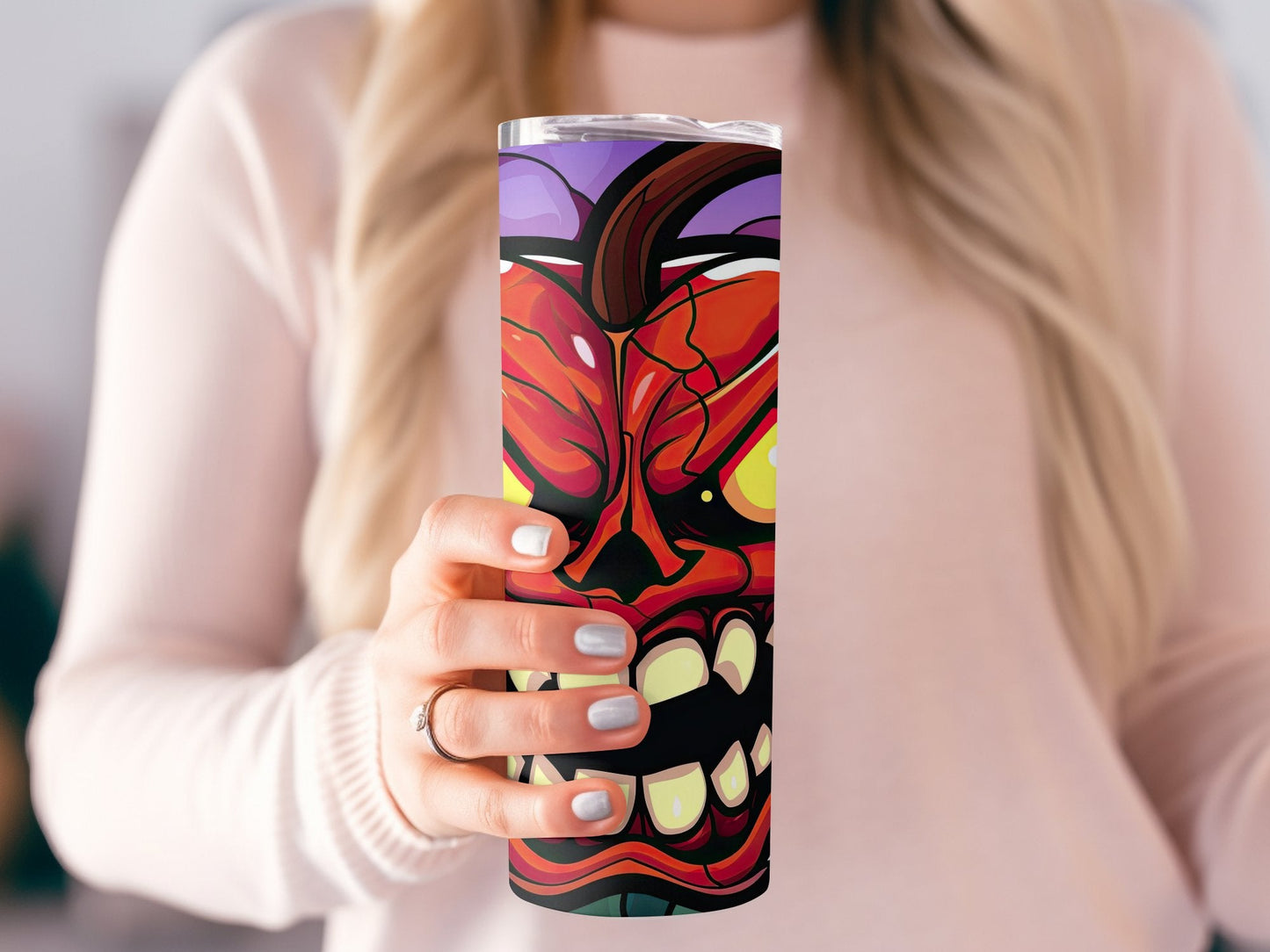 3d red evil monster horror skinny tumbler wrap - Premium tumbler from MyDesigns - Just $29.95! Shop now at Lees Krazy Teez