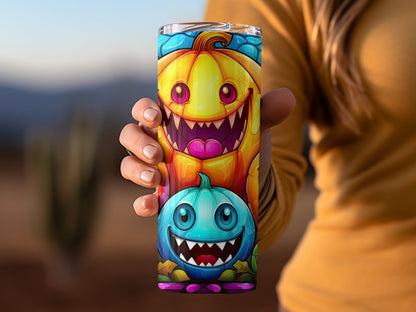 3d monster pumpkins laughints 20oz skinny tumbler - Premium tumbler from MyDesigns - Just $29.95! Shop now at Lees Krazy Teez