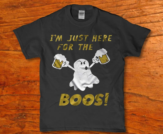 I'm just here for the boos Halloween Men's drinking t-shirt - Premium t-shirt from MyDesigns - Just $19.95! Shop now at Lees Krazy Teez
