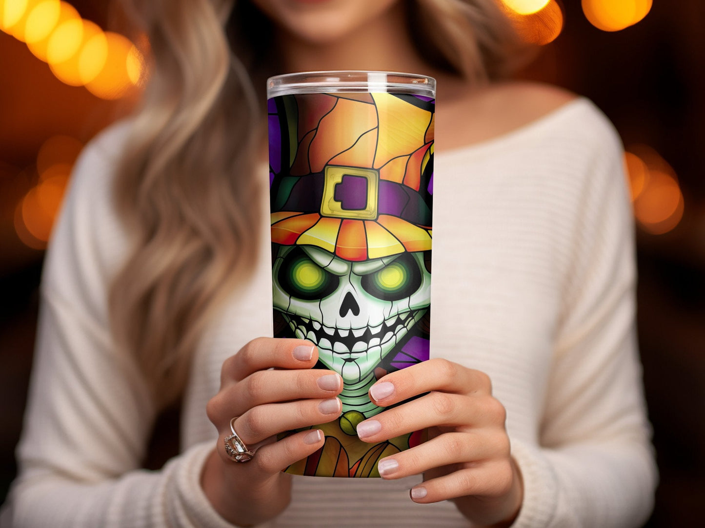 3d witch skull evil horror 20oz skinny tumbler - Premium tumbler from MyDesigns - Just $29.95! Shop now at Lees Krazy Teez