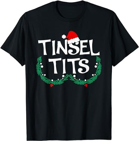 Tinsel Tits And Jingle Balls Funny Christmas Couple Matching T-Shirt - Premium t-shirt from MyDesigns - Just $19.95! Shop now at Lees Krazy Teez