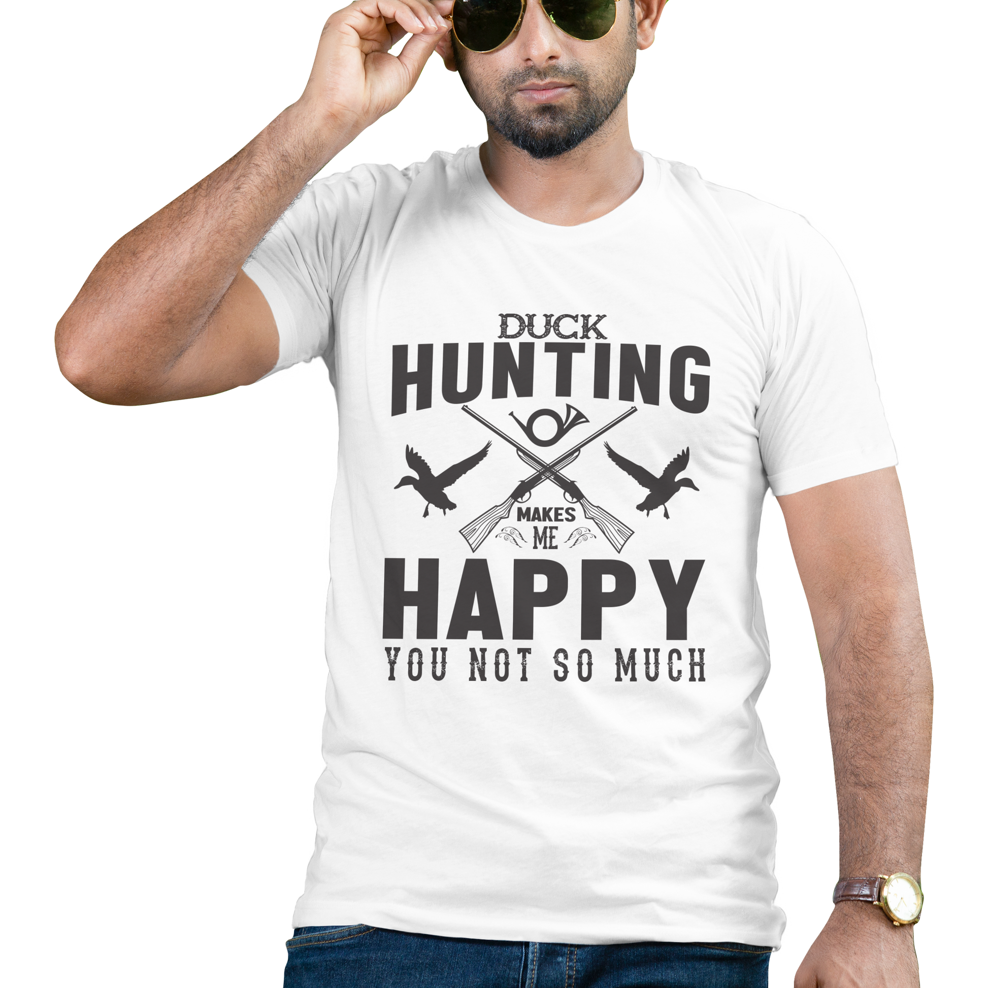 Duck hunting makes me happy you not so much t-shirt - Premium t-shirt from MyDesigns - Just $19.95! Shop now at Lees Krazy Teez