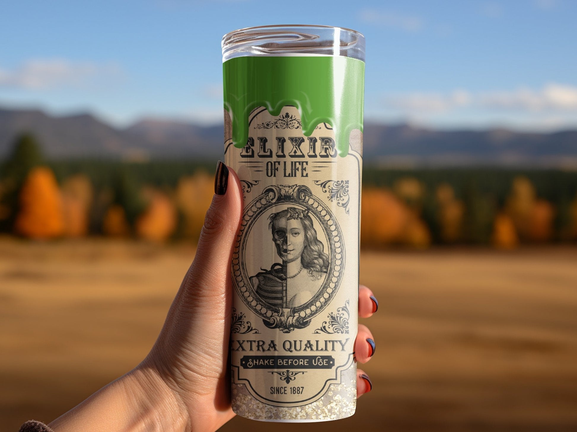 Elixir Of Life Straight 20oz skinny tumbler - Premium tumbler from MyDesigns - Just $26.95! Shop now at Lees Krazy Teez