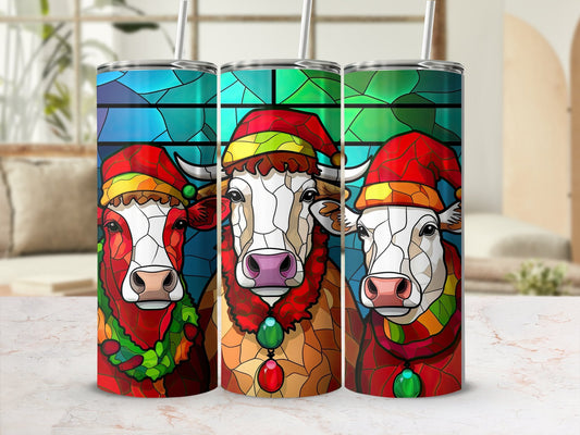 Cattle christmas skinny awesome 20oz tumbler - Premium tumbler from MyDesigns - Just $26.95! Shop now at Lees Krazy Teez