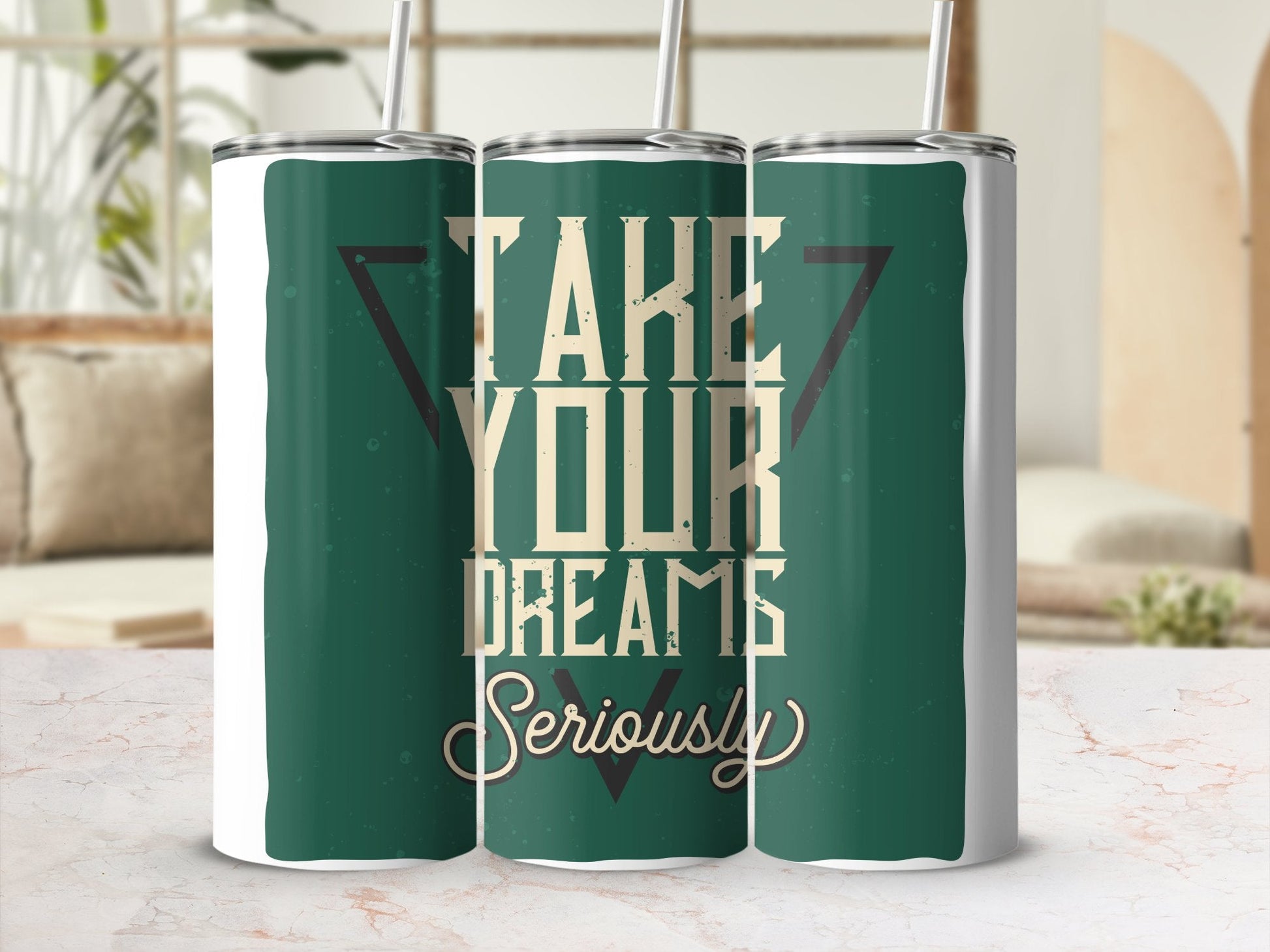 Take your dreams seriously 20oz skinny tumbler - Premium tumbler from MyDesigns - Just $26.95! Shop now at Lees Krazy Teez