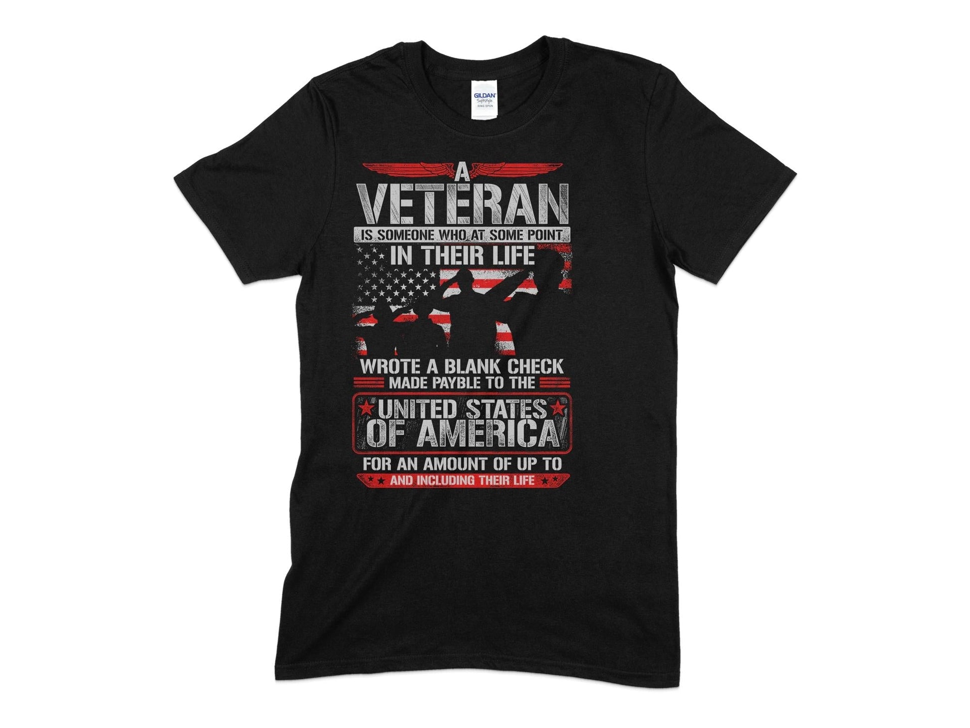 Veteran Wrote Blank Check t-shirt - Premium t-shirt from MyDesigns - Just $19.95! Shop now at Lees Krazy Teez