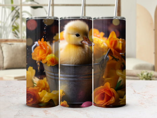 Baby Duck In A Bucket 20 Oz 20oz skinny tumbler - Premium tumbler from MyDesigns - Just $29.95! Shop now at Lees Krazy Teez