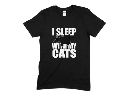 I sleep With My Cats t-shirt - Premium t-shirt from MyDesigns - Just $21.95! Shop now at Lees Krazy Teez