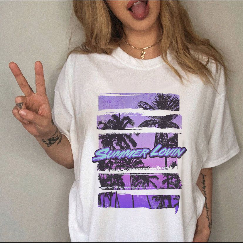 Desert Cartoon Pattern Print Women's Summer Short Sleeve Women's T-Shirt - Premium t-shirt from eprolo - Just $24.95! Shop now at Lees Krazy Teez