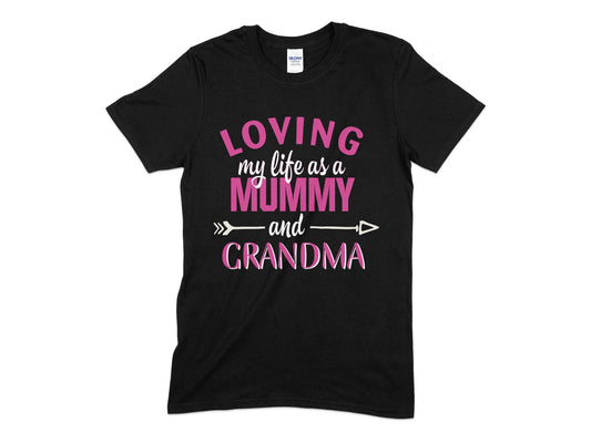 loving my life as a mummy and grandma t-shirt - Premium t-shirt from MyDesigns - Just $19.95! Shop now at Lees Krazy Teez