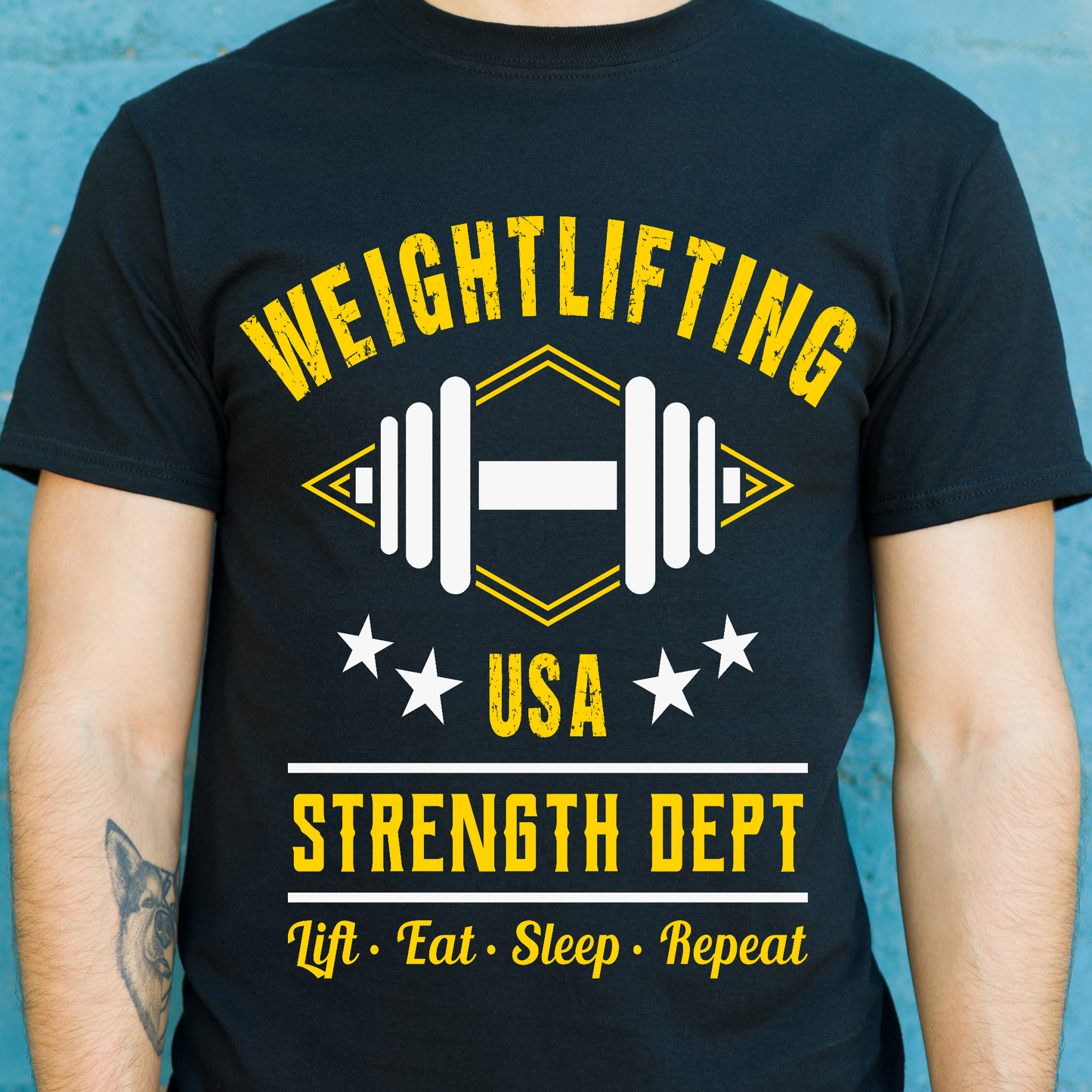 Weightlifting usa strength dept bodybuilding Men's t-shirt - Premium t-shirt from MyDesigns - Just $21.95! Shop now at Lees Krazy Teez