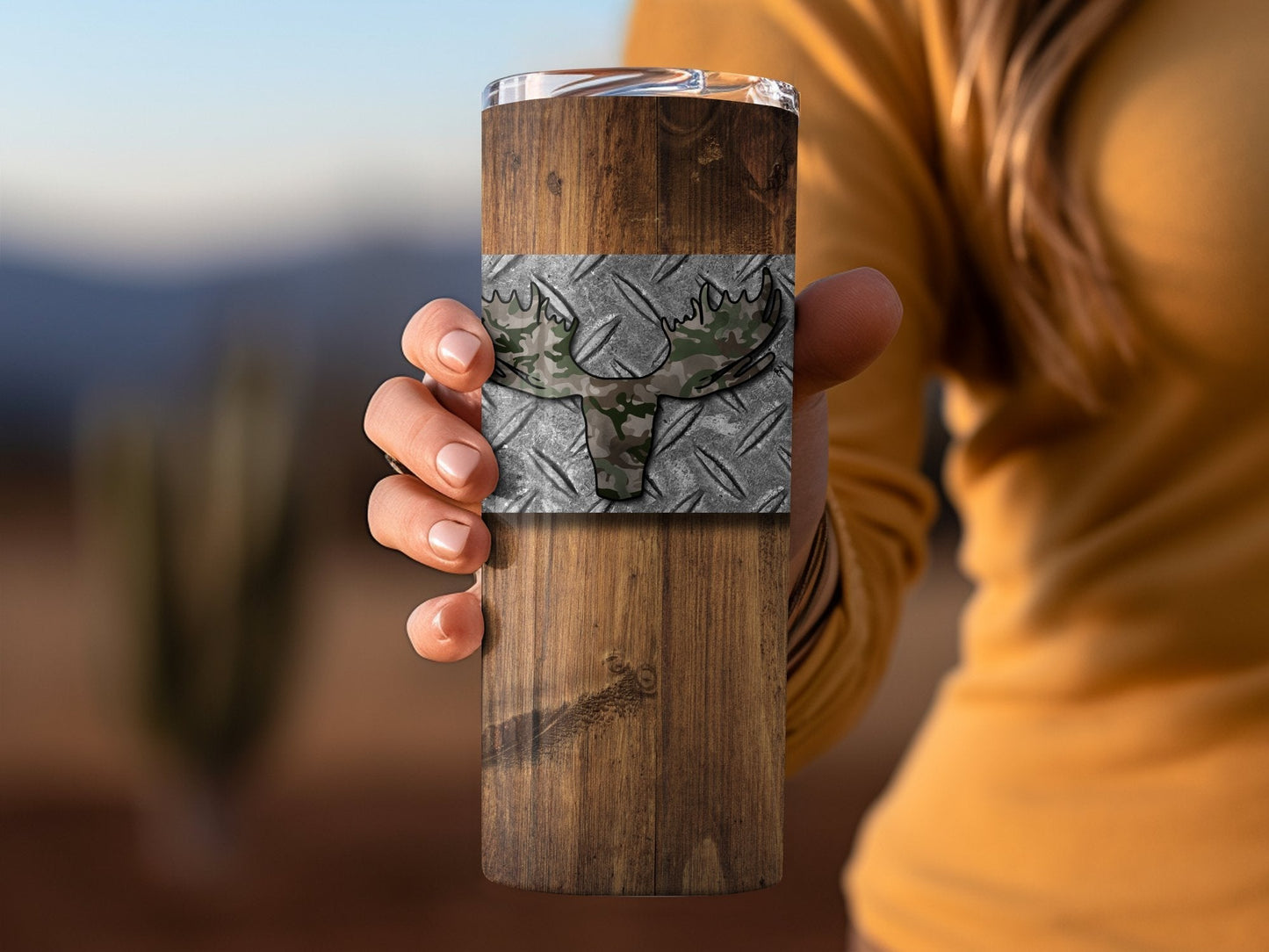 Moose Hunting Tumbler 20oz skinny tumbler - Premium tumbler from MyDesigns - Just $26.95! Shop now at Lees Krazy Teez