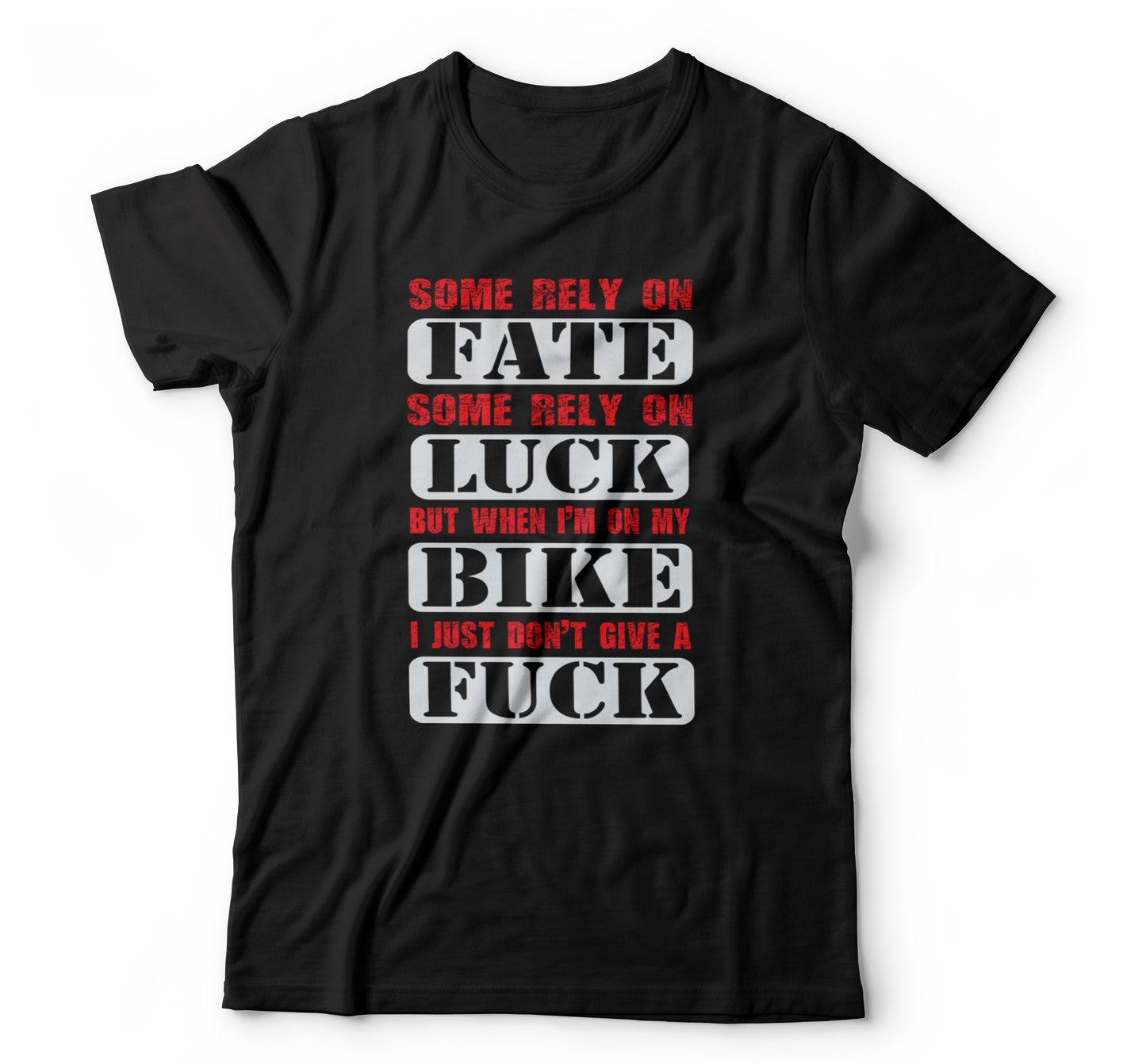 Fate luck bike fuck Men's unisex Women's t-shirt - Premium t-shirt from MyDesigns - Just $19.95! Shop now at Lees Krazy Teez