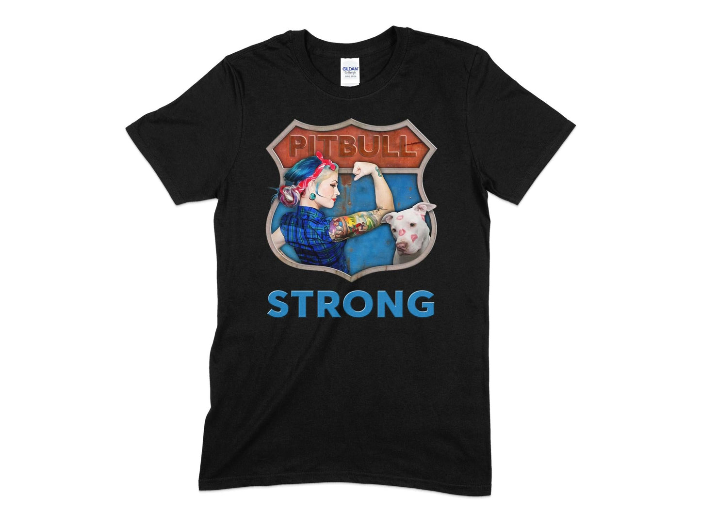 pitbull strong womens t-shirt - Premium t-shirt from MyDesigns - Just $17.95! Shop now at Lees Krazy Teez
